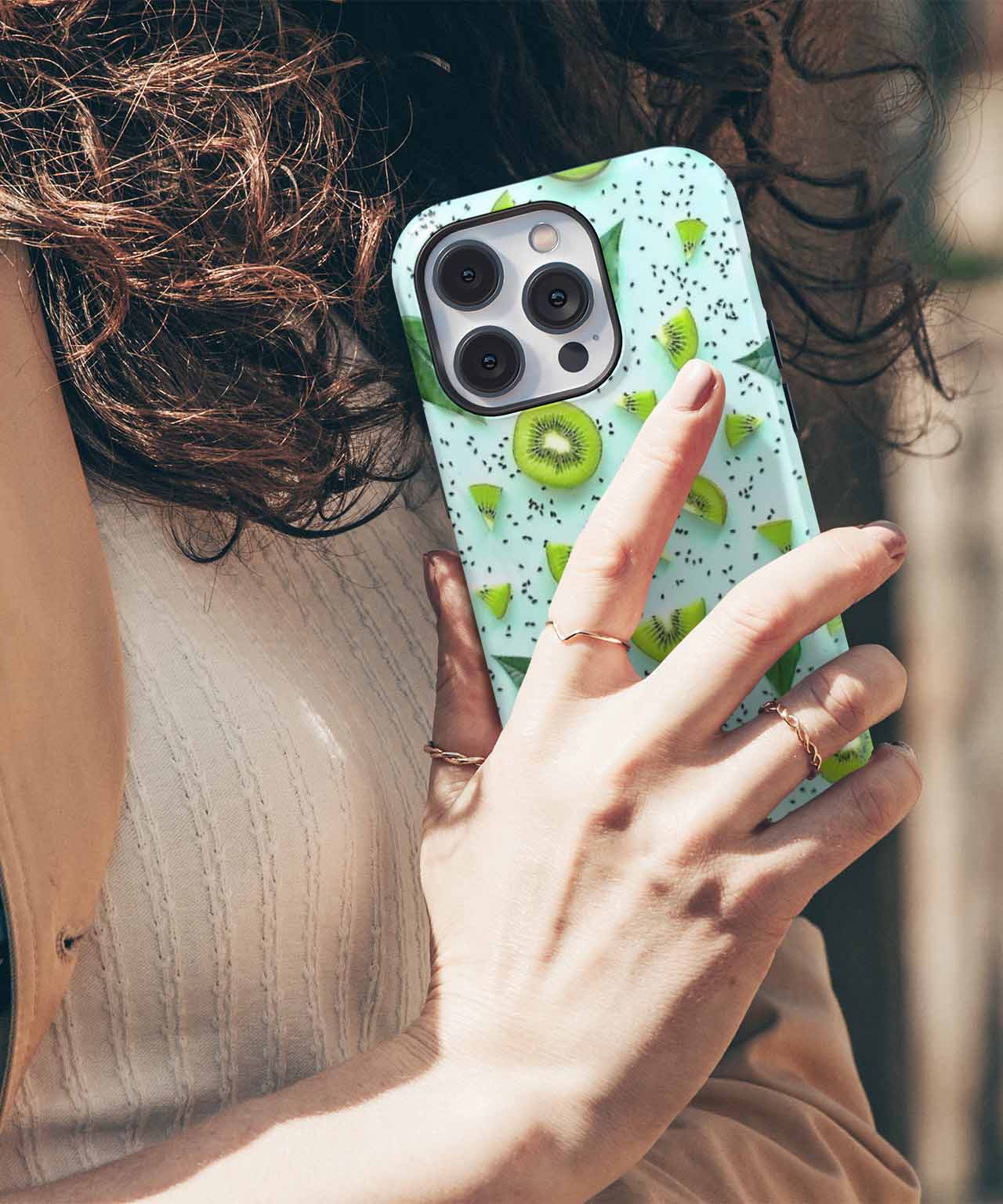 Zesty Kiwi Delight with Fresh Greens iPhone case Case Cazify - Delivery Canada