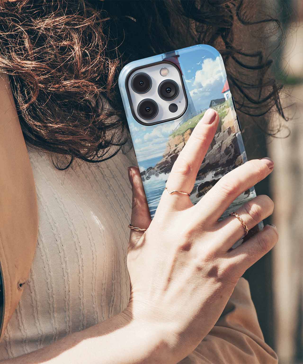 Beacon of Hope Standing Tall by the Sea iPhone case Case Cazify - Delivery Canada
