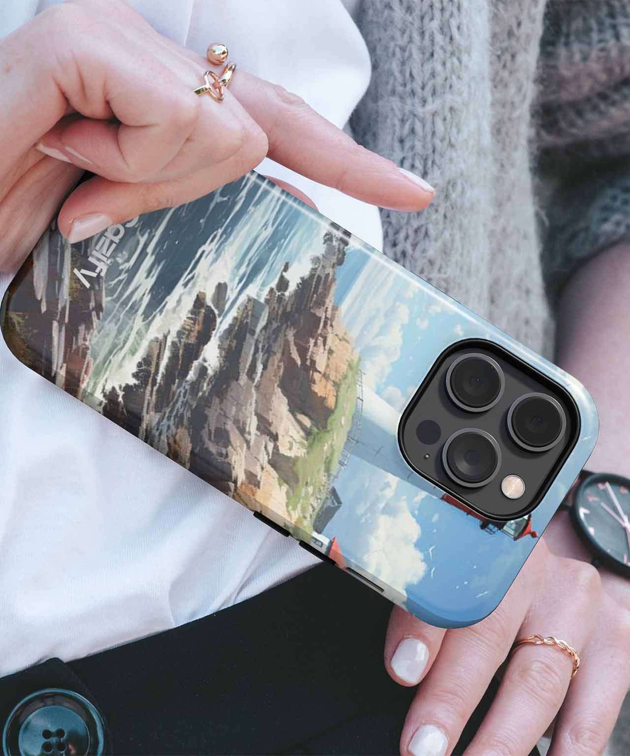 Beacon of Hope Standing Tall by the Sea iPhone case Case Cazify - Delivery Canada