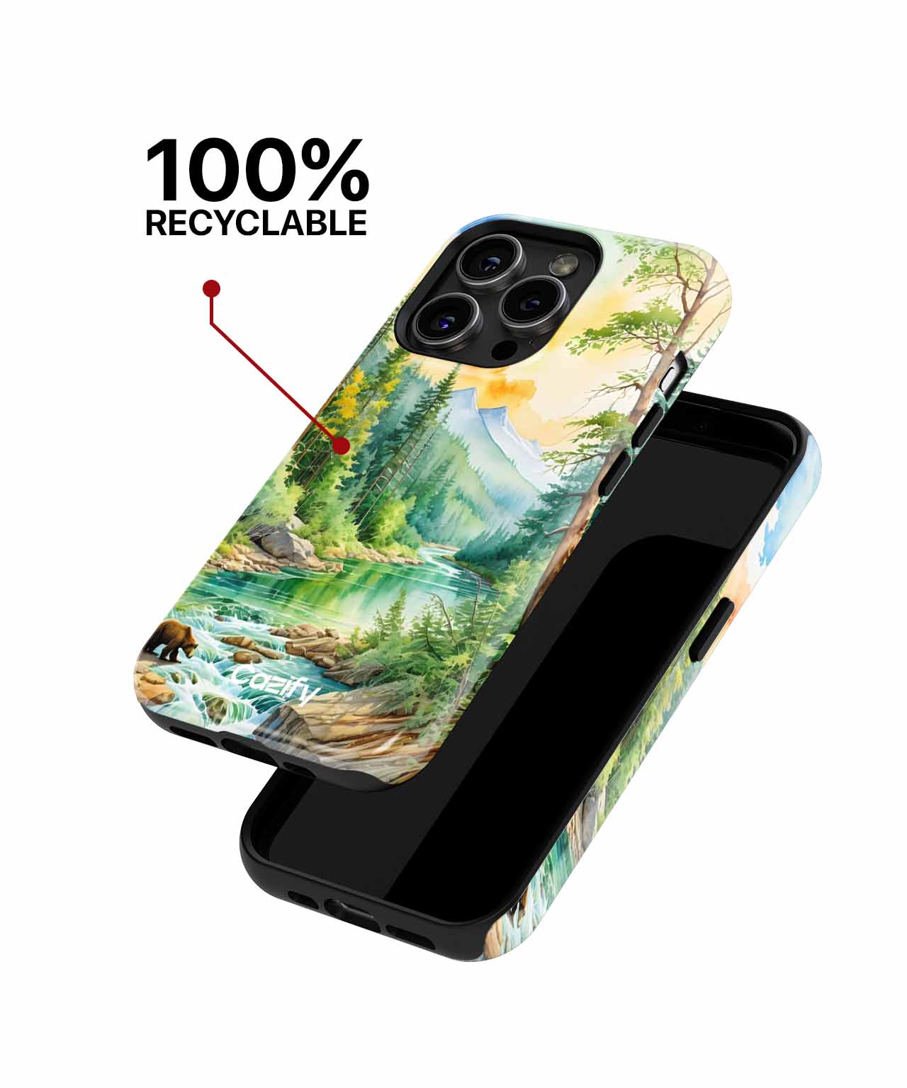 Bearly Having a Splash in Nature iPhone case Case Cazify - Delivery Canada