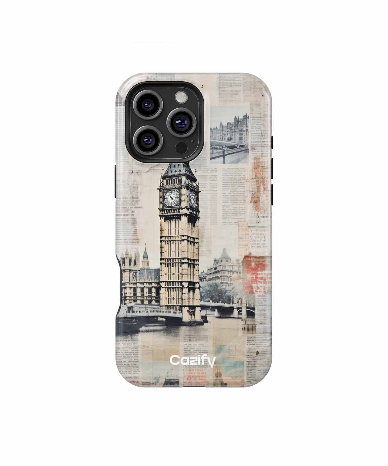 Big Ben and Newspaper Collage Delight iPhone case Case Cazify - Delivery Canada