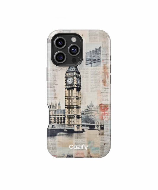 Big Ben and Newspaper Collage Delight iPhone case Case Cazify - Delivery Canada