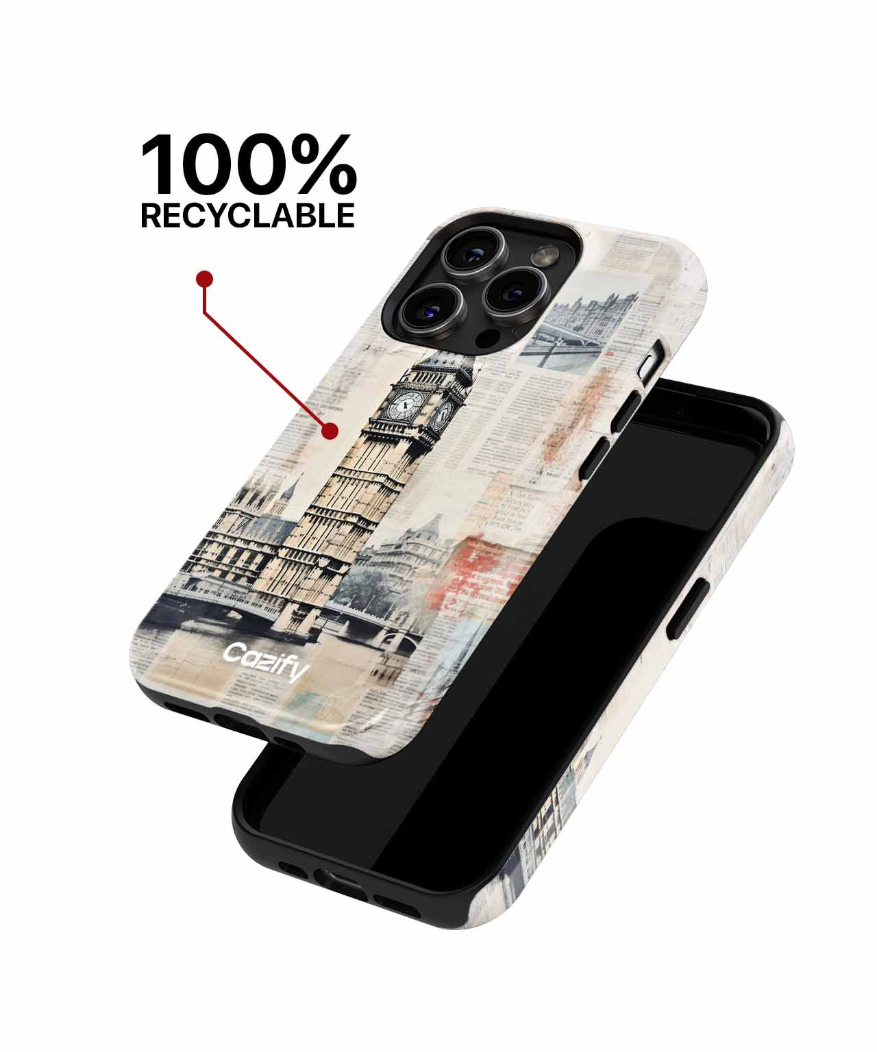 Big Ben and Newspaper Collage Delight iPhone case Case Cazify - Delivery Canada