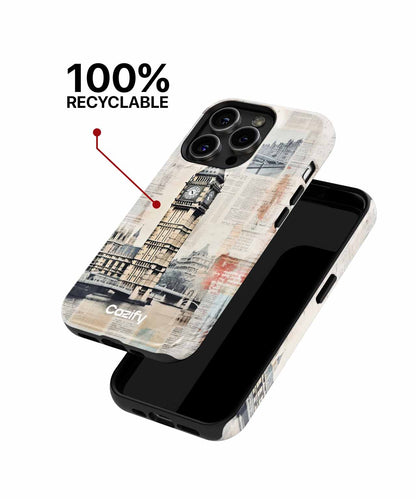 Big Ben and Newspaper Collage Delight iPhone case Case Cazify - Delivery Canada