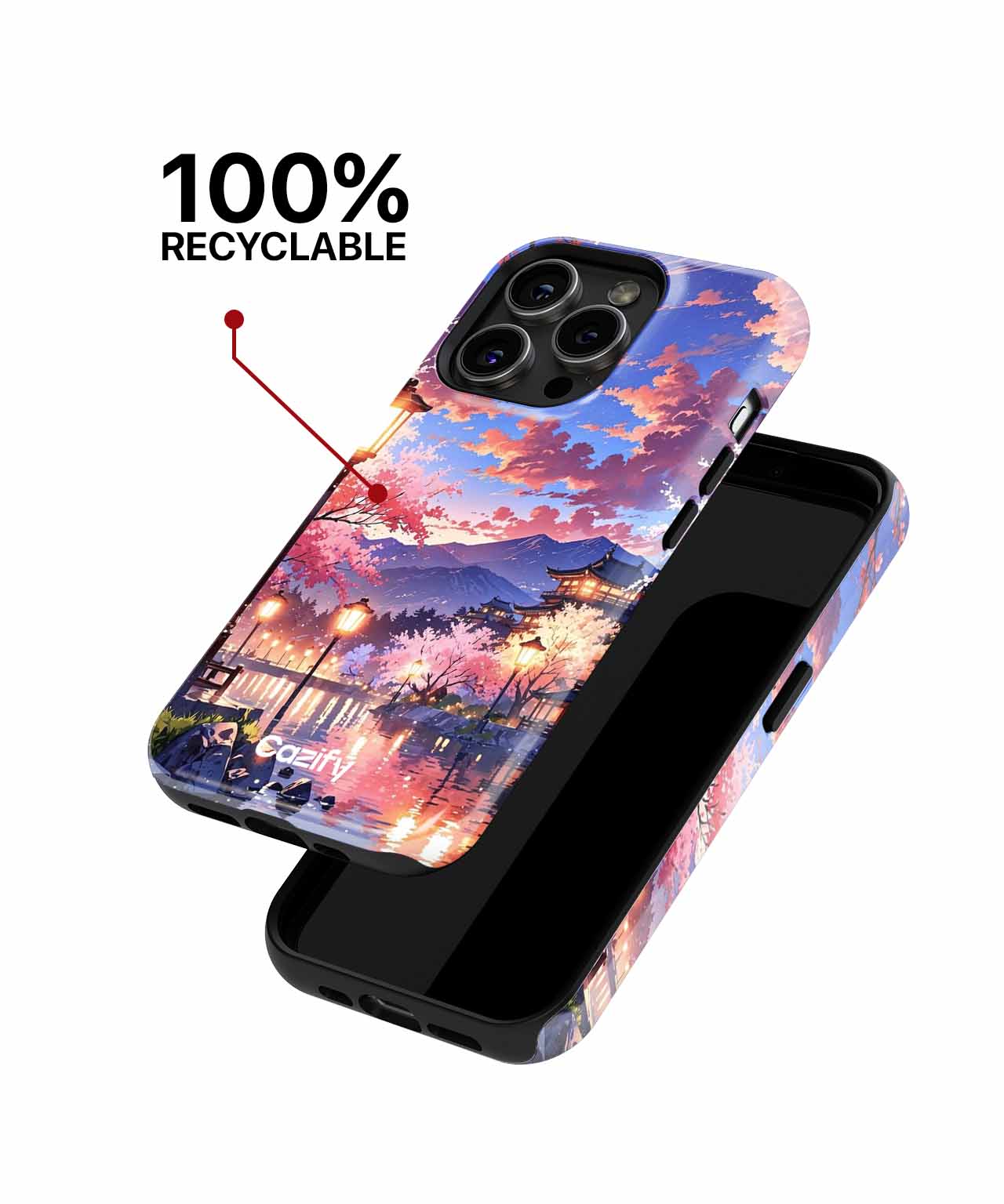 Blissful Cherry Blossom Evening Glow iPhone case Case Cazify - Delivery Canada