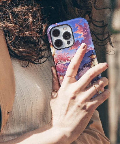 Blissful Cherry Blossom Evening Glow iPhone case Case Cazify - Delivery Canada