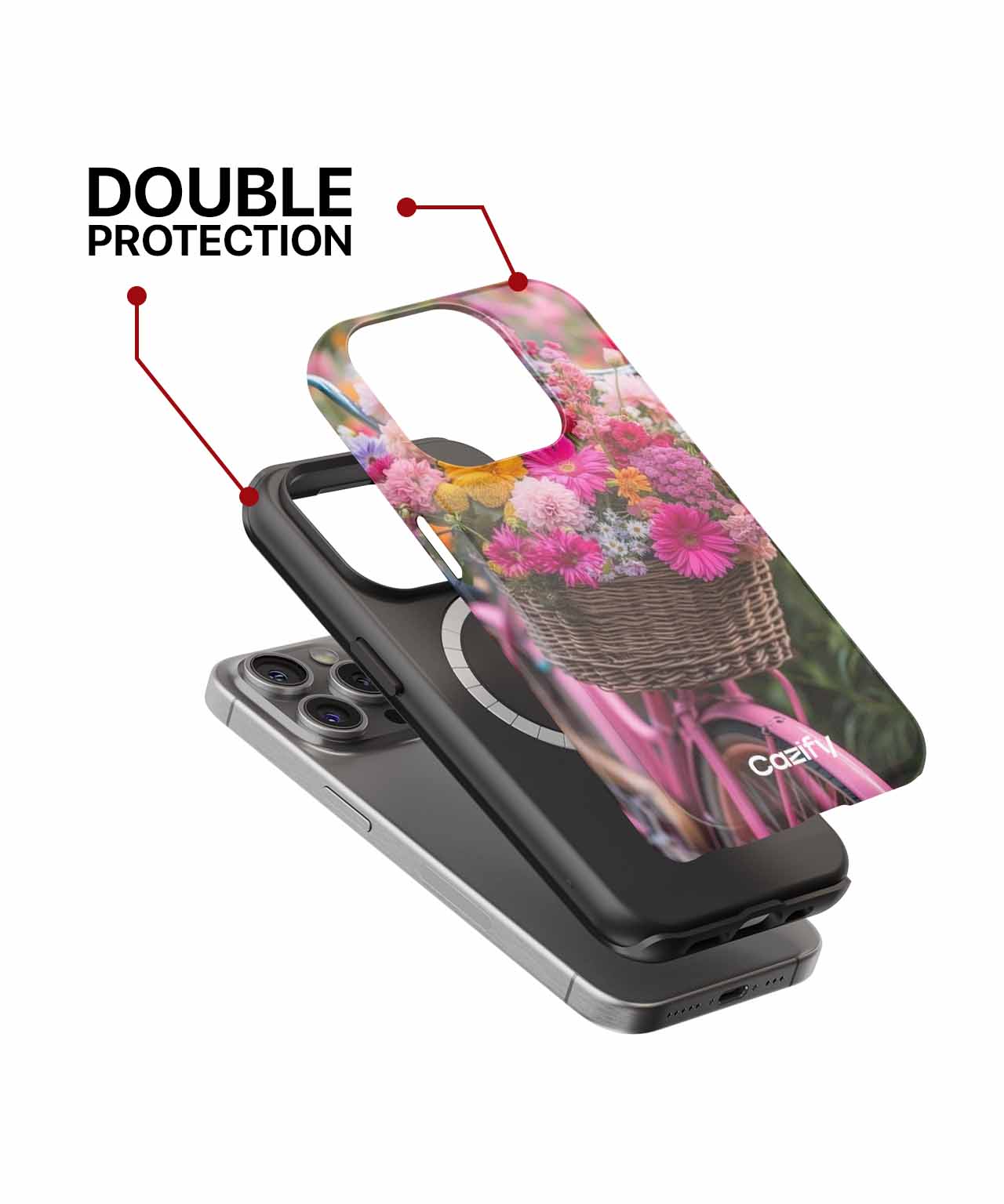 Blooming Bicycle Adventure with Flowers iPhone case Case Cazify - Delivery Canada