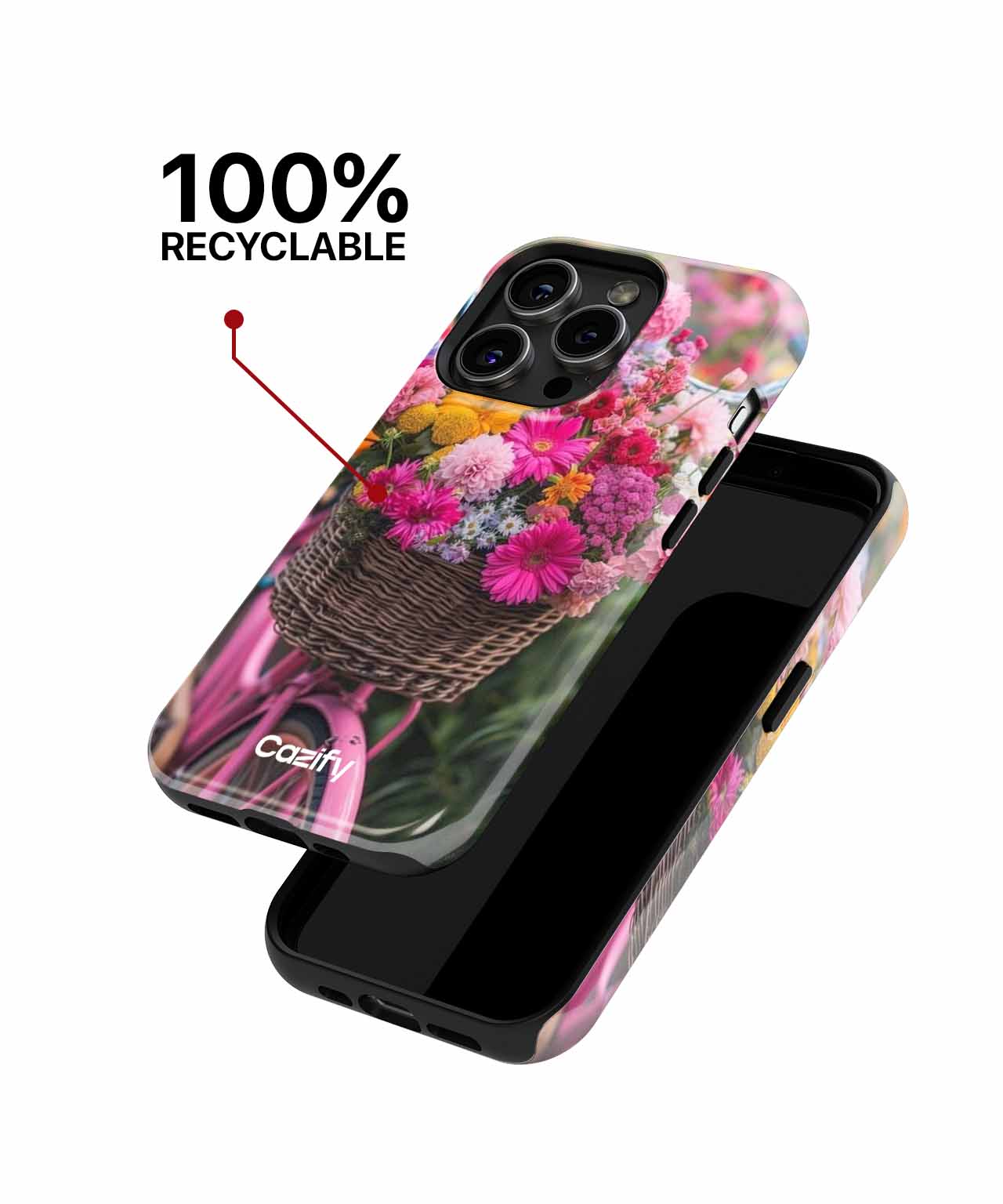 Blooming Bicycle Adventure with Flowers iPhone case Case Cazify - Delivery Canada