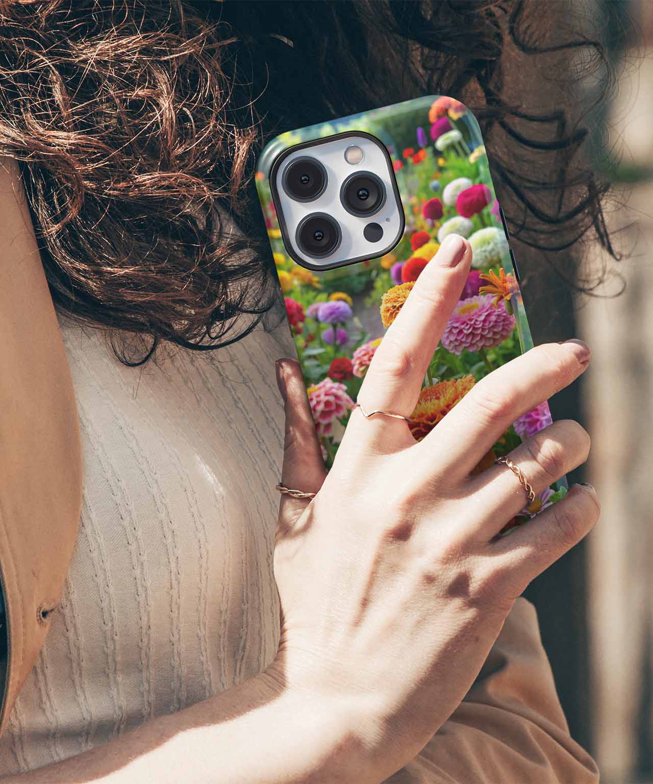Blooming Colorful Garden of Joyful Flowers iPhone case Case Cazify - Delivery Canada