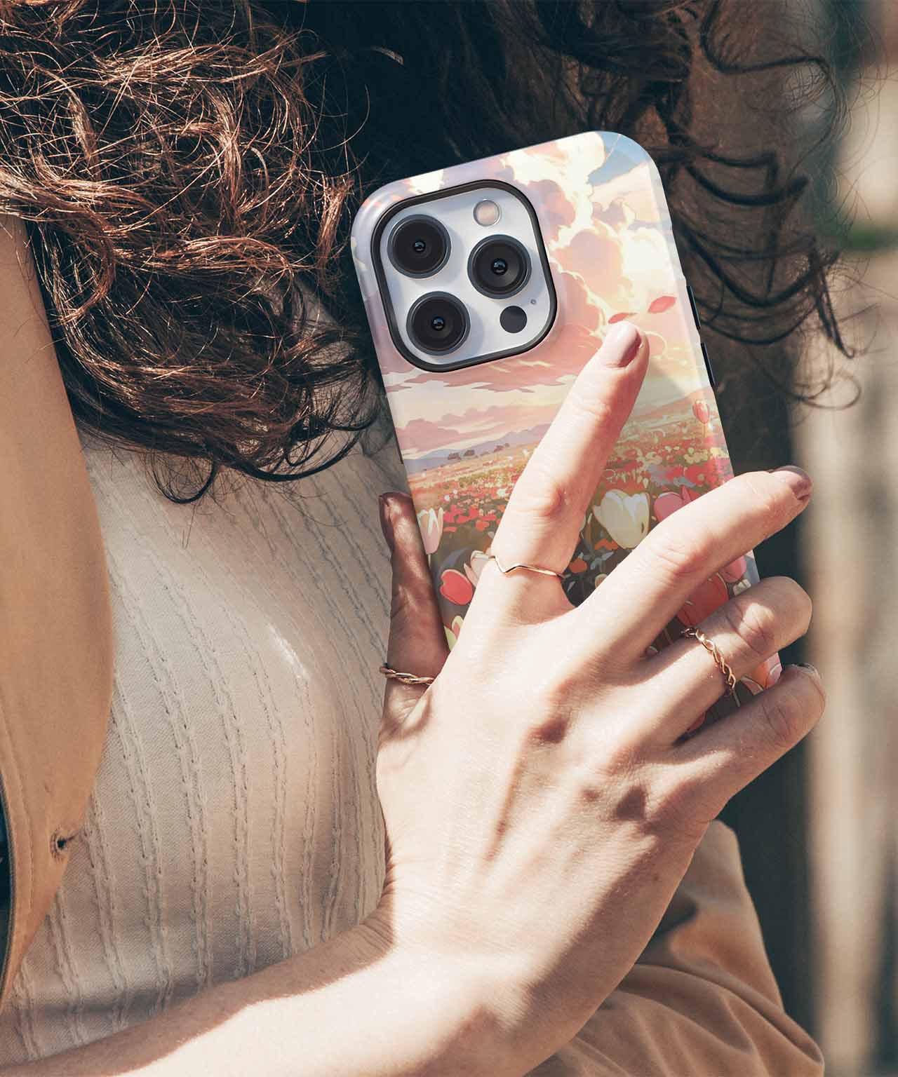 Blooming Delight in a Colorful Dreamy Landscape iPhone case Case Cazify - Delivery Canada