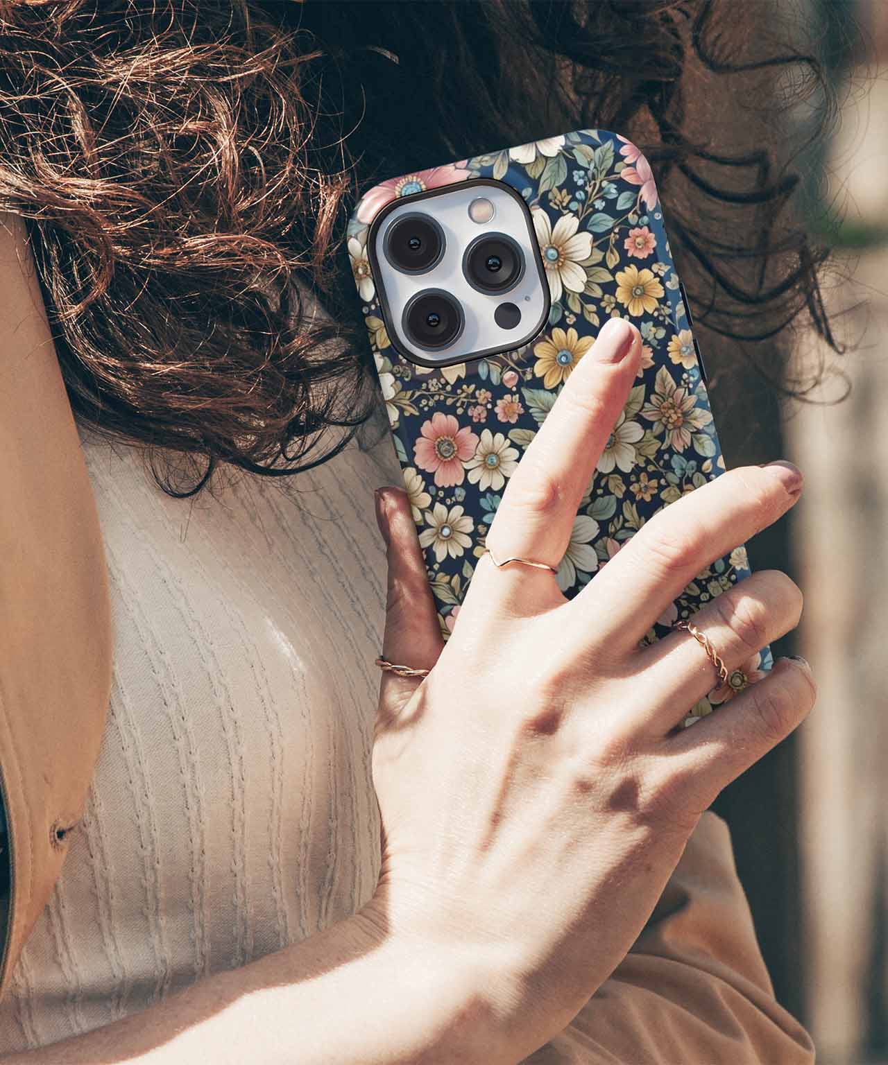 Blooming Floral Fun Under Moonlight iPhone case Case Cazify - Delivery Canada