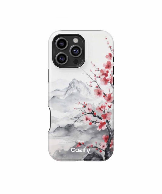 Blossoming Cherry Trees in Tranquil Mountains iPhone case Case Cazify - Delivery Canada