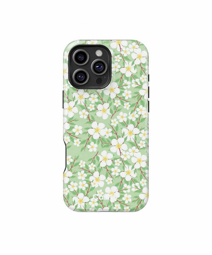 Blossoming White Flowers on Green iPhone case Case Cazify - Delivery Canada