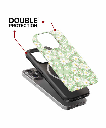 Blossoming White Flowers on Green iPhone case Case Cazify - Delivery Canada