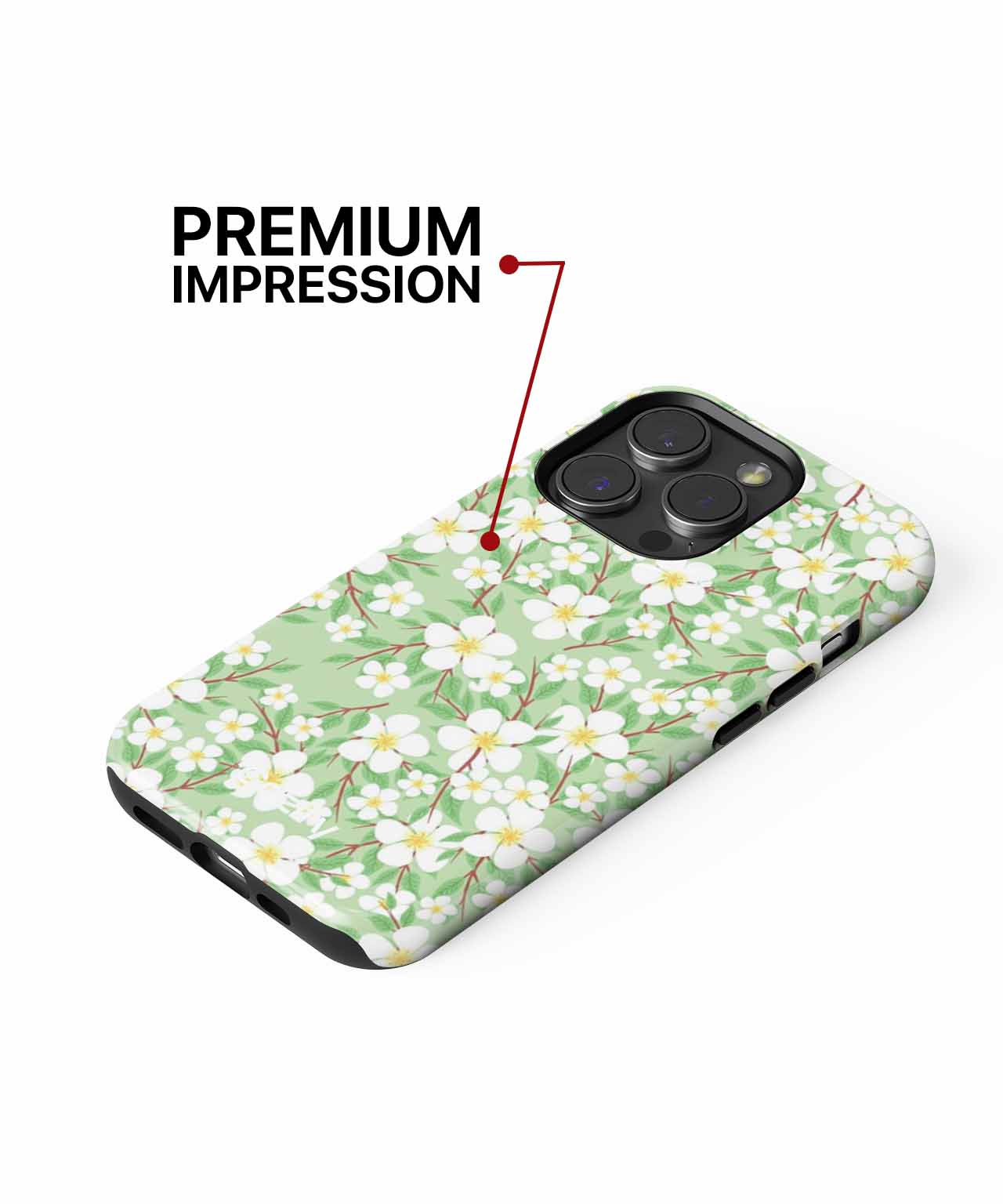 Blossoming White Flowers on Green iPhone case Case Cazify - Delivery Canada