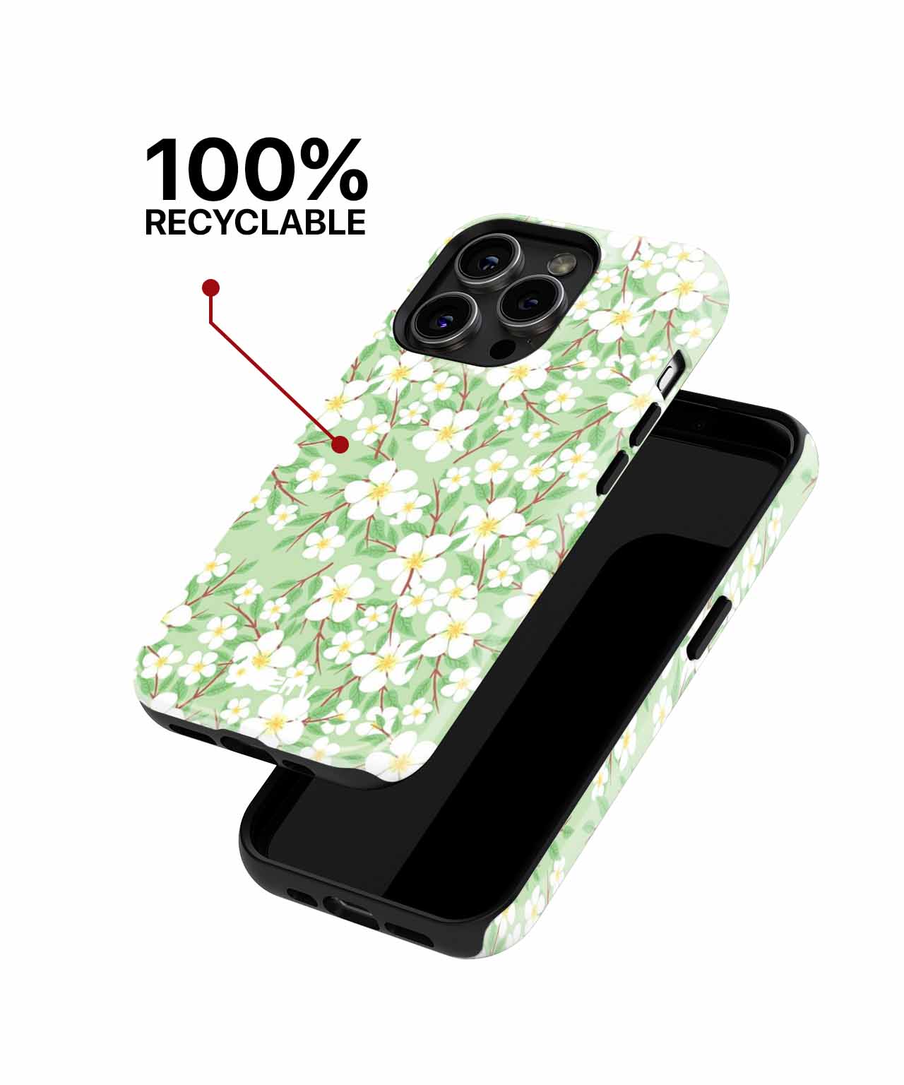 Blossoming White Flowers on Green iPhone case Case Cazify - Delivery Canada