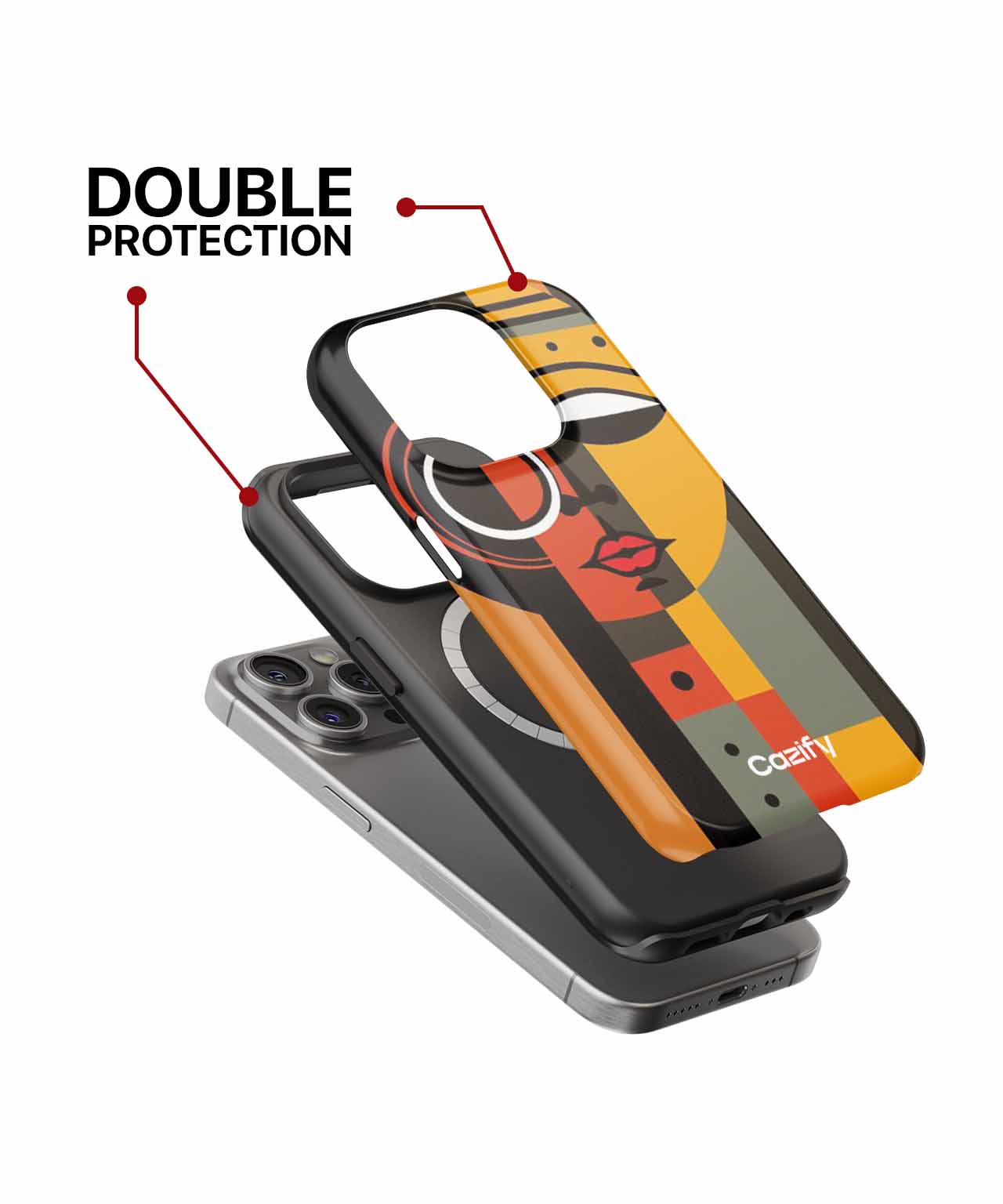 Bold Artistic Face with Colors iPhone case Case Cazify - Delivery Canada