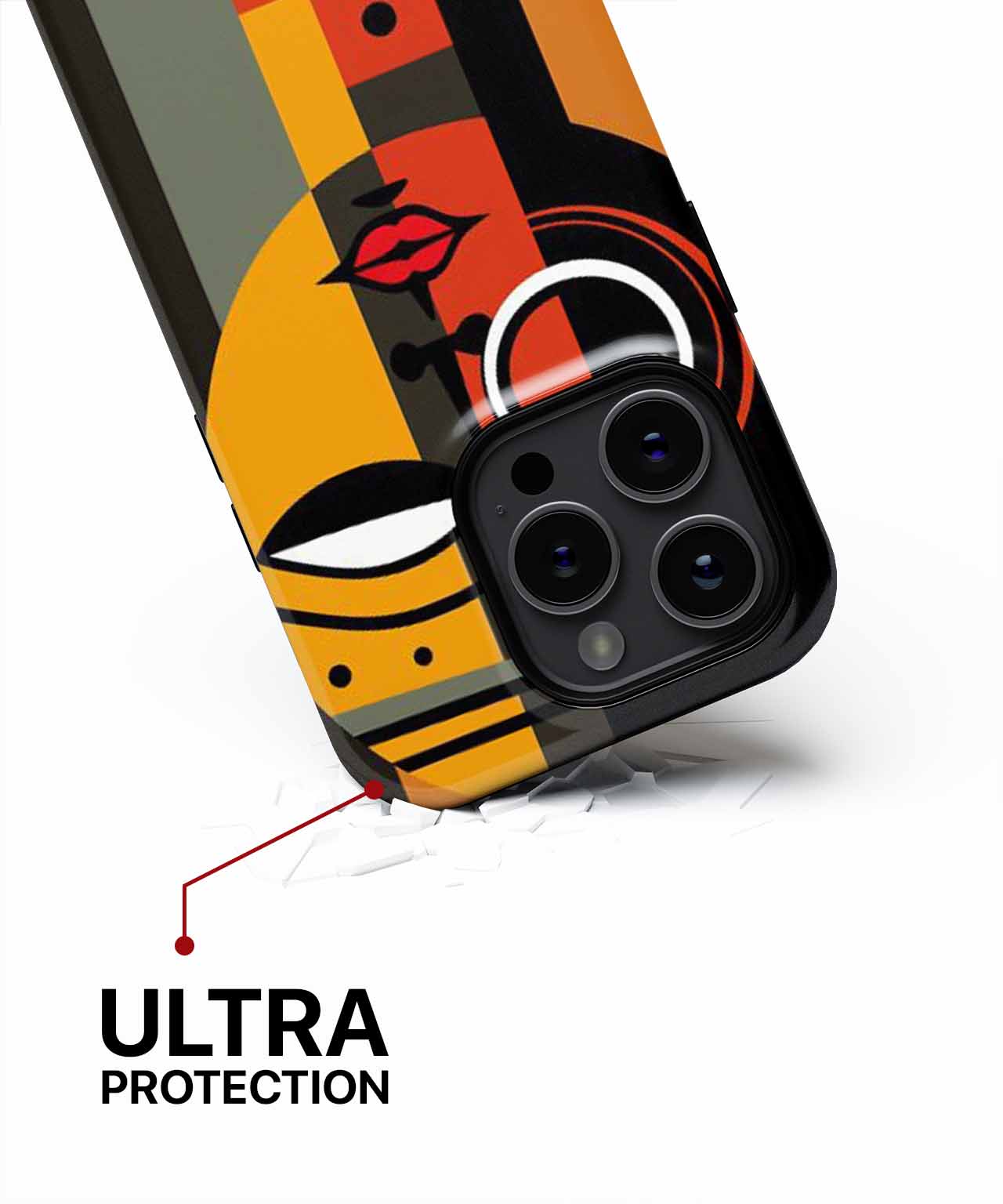 Bold Artistic Face with Colors iPhone case Case Cazify - Delivery Canada