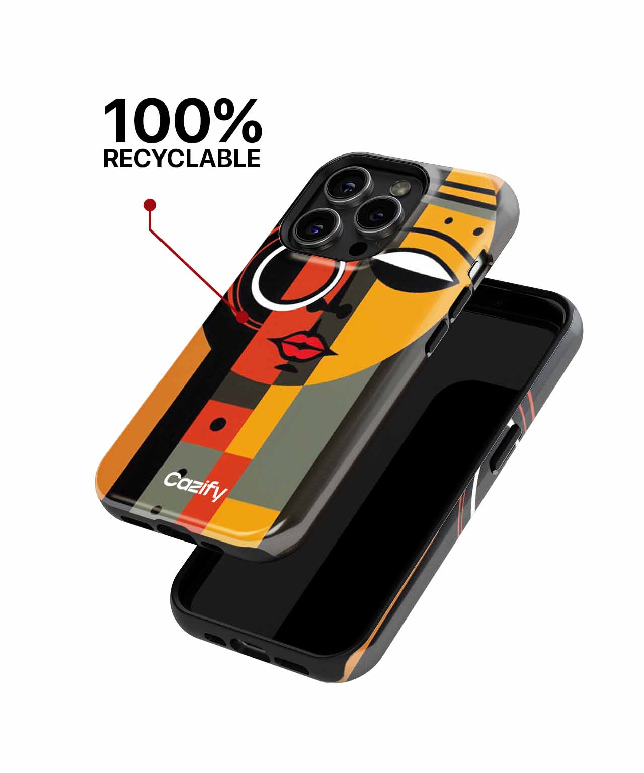 Bold Artistic Face with Colors iPhone case Case Cazify - Delivery Canada