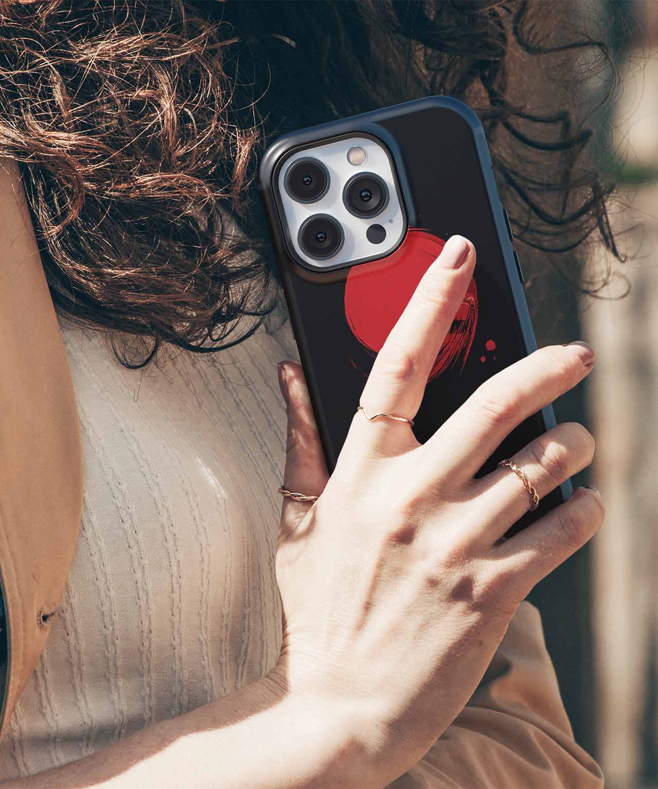 Bold Circular Red Art Explosion iPhone case Case Cazify - Delivery Canada