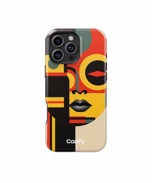 Bold Colorful Abstract Face Design iPhone case Case Cazify - Delivery Canada