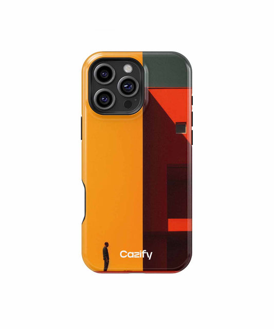 Bold Colorful Architecture Meets Small Figure iPhone case Case Cazify - Delivery Canada