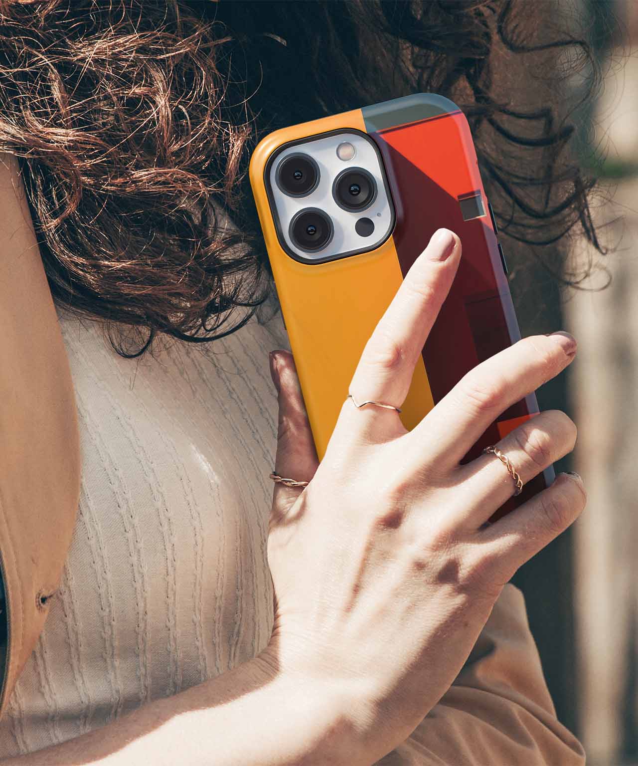 Bold Colorful Architecture Meets Small Figure iPhone case Case Cazify - Delivery Canada