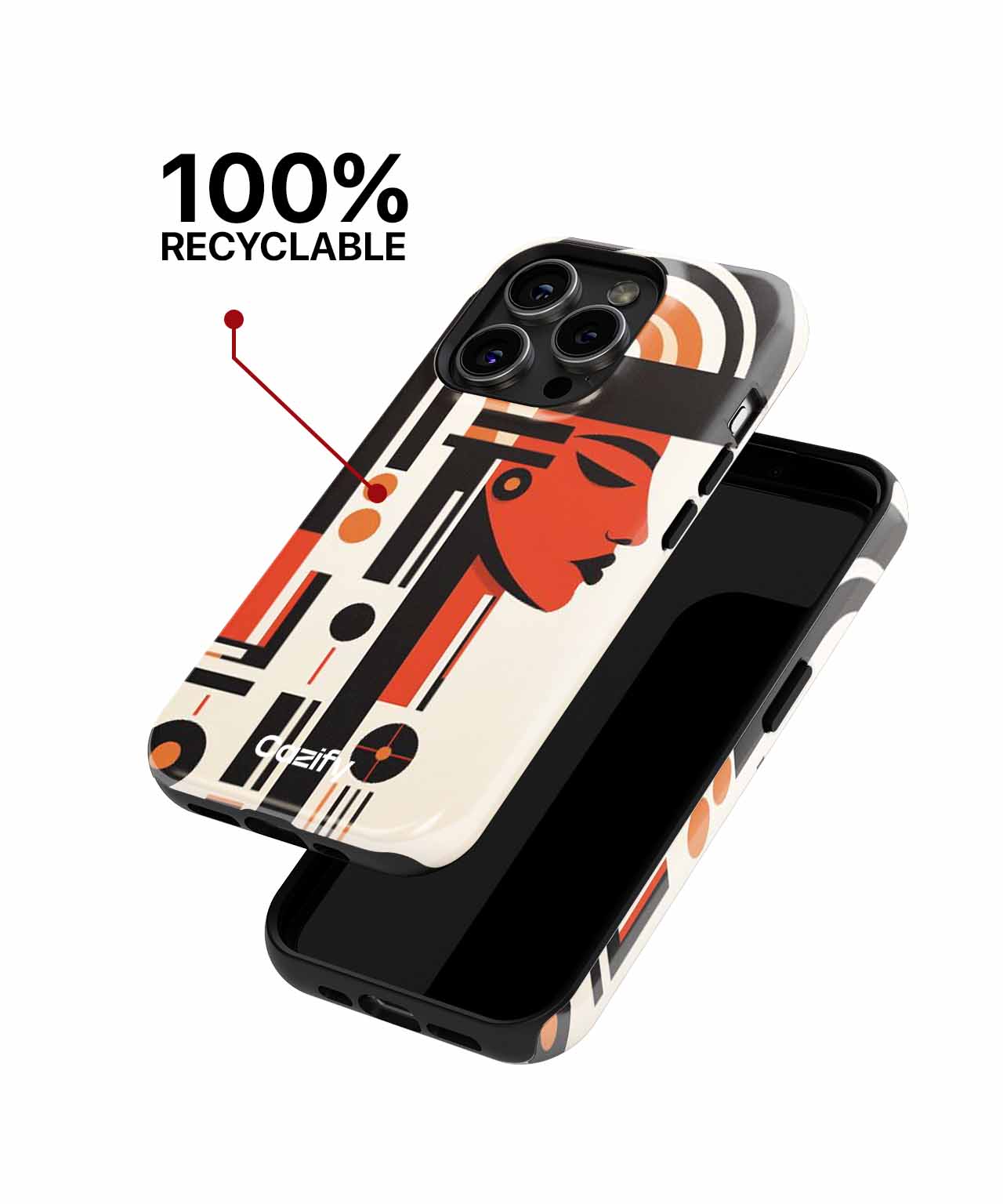 Bold Geometric Elegance with a Twist iPhone case Case Cazify - Delivery Canada
