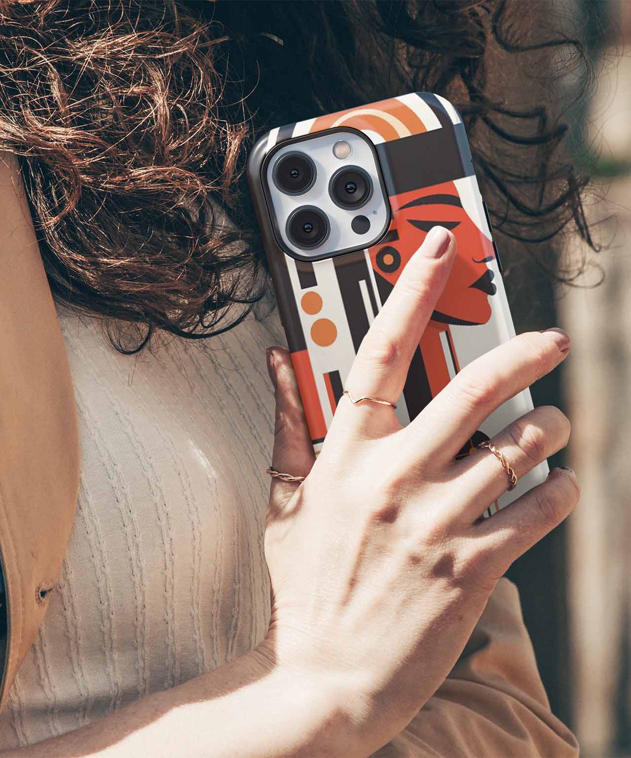 Bold Geometric Elegance with a Twist iPhone case Case Cazify - Delivery Canada