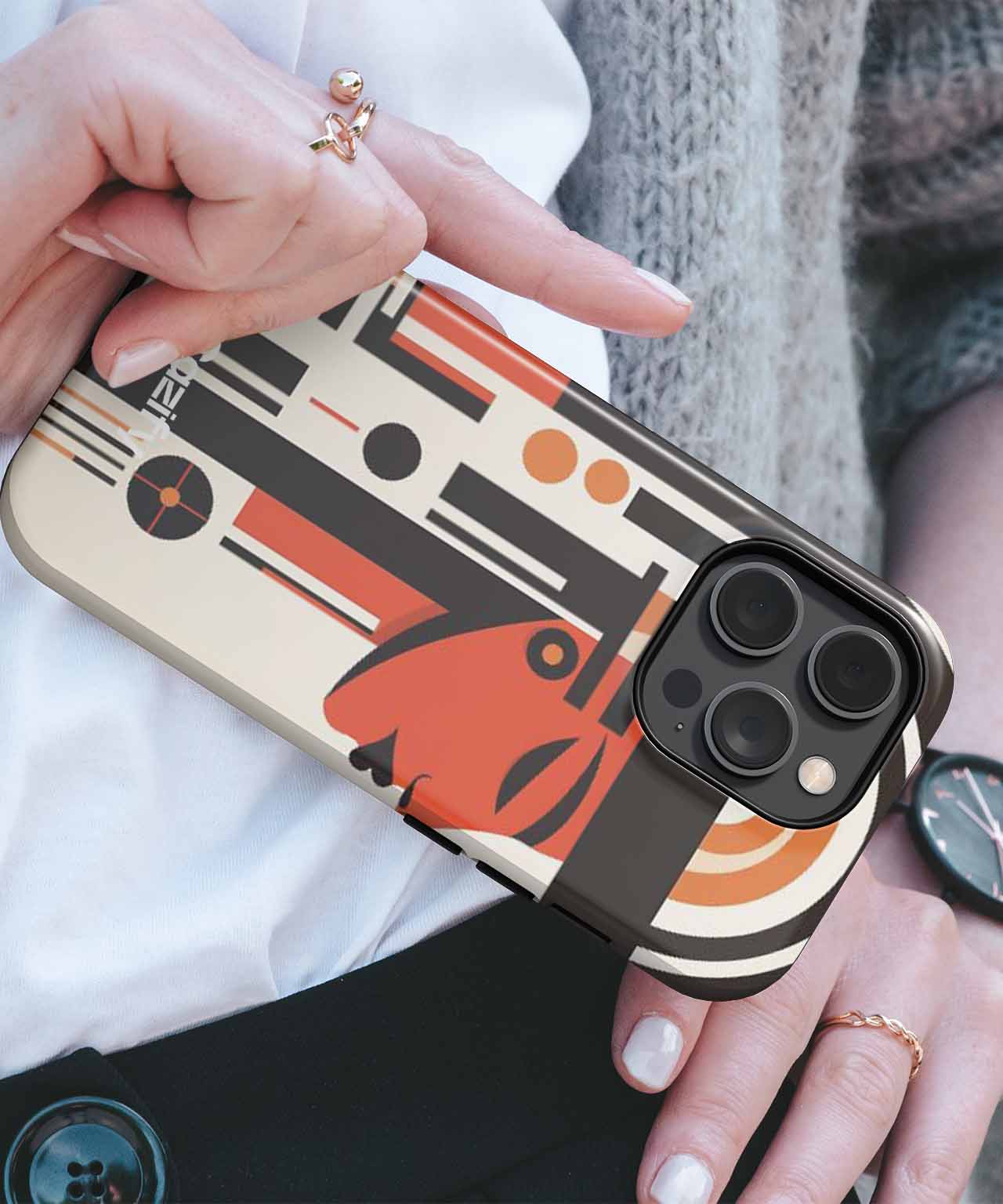 Bold Geometric Elegance with a Twist iPhone case Case Cazify - Delivery Canada