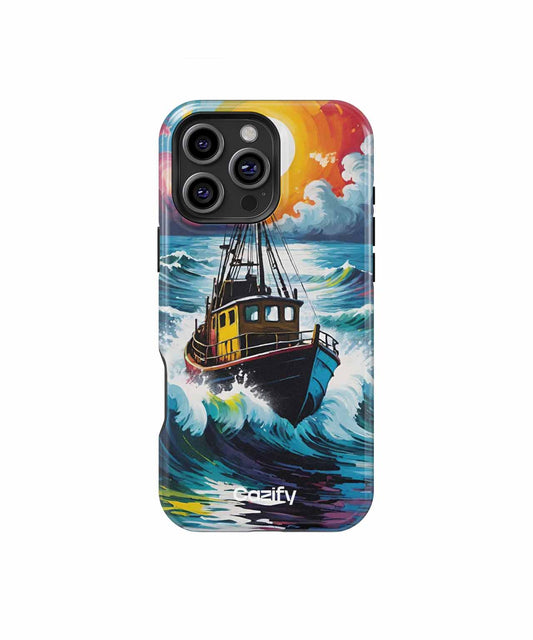 Brave little tugboat conquering waves iPhone case Case Cazify - Delivery Canada