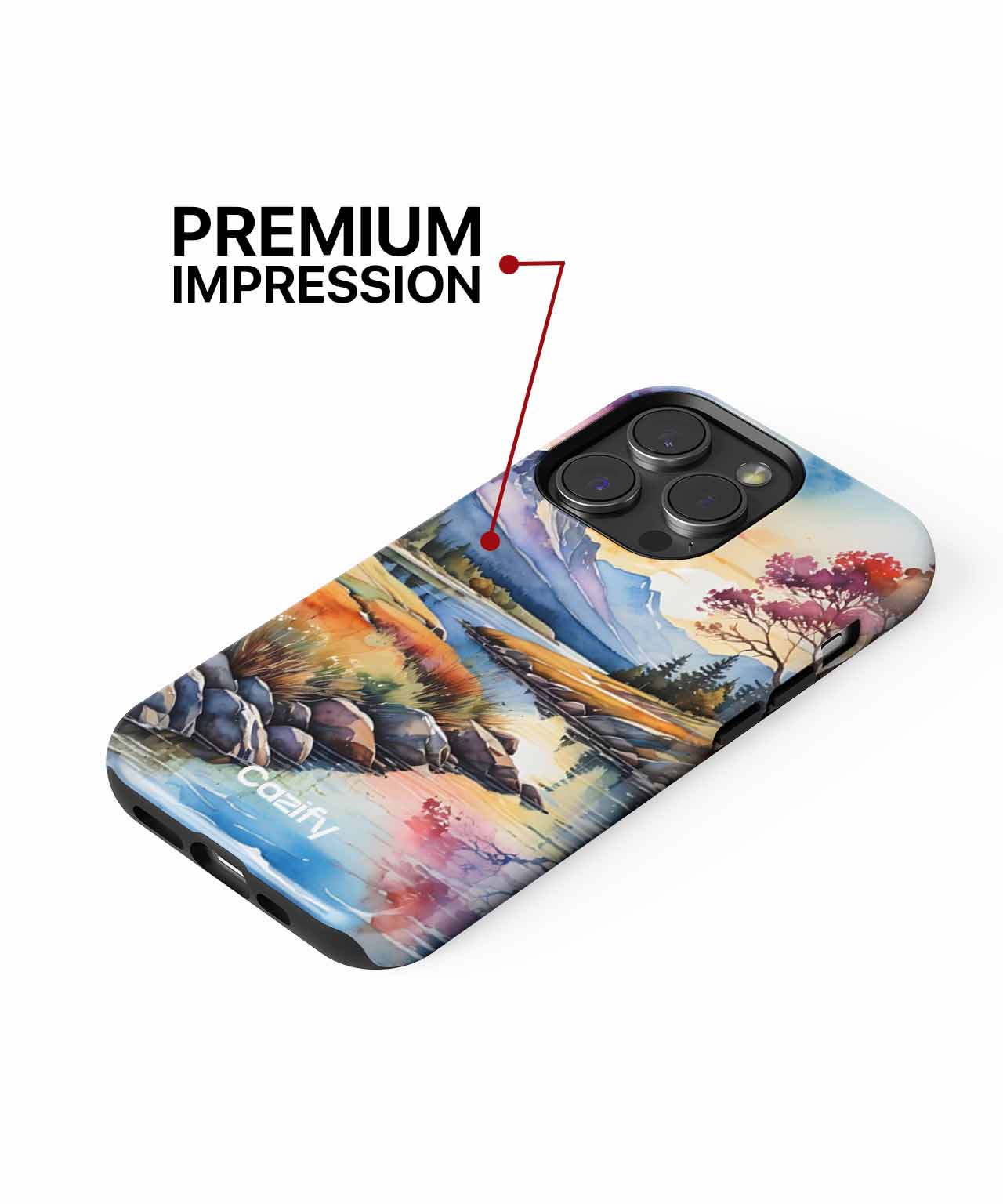 Breathtaking Watercolor Mountain Reflection iPhone case Case Cazify - Delivery Canada