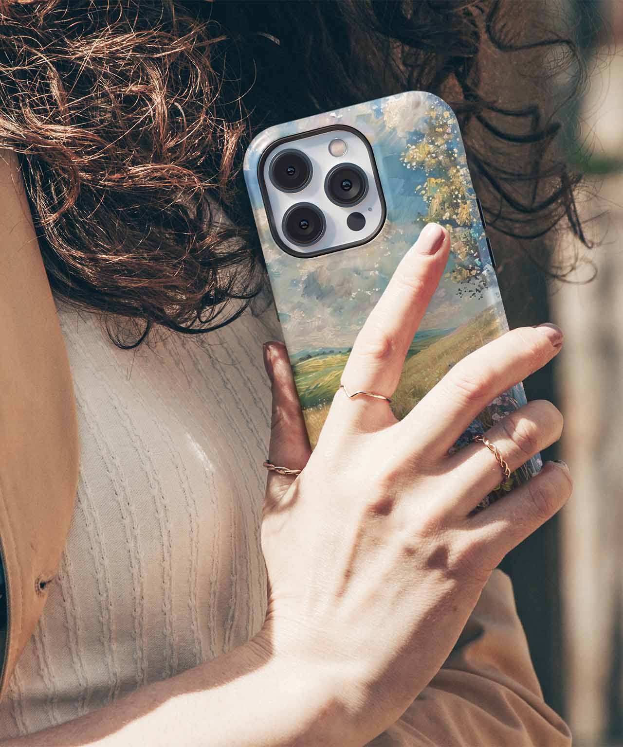 Breezy Flower Field Under Blue Skies iPhone case Case Cazify - Delivery Canada