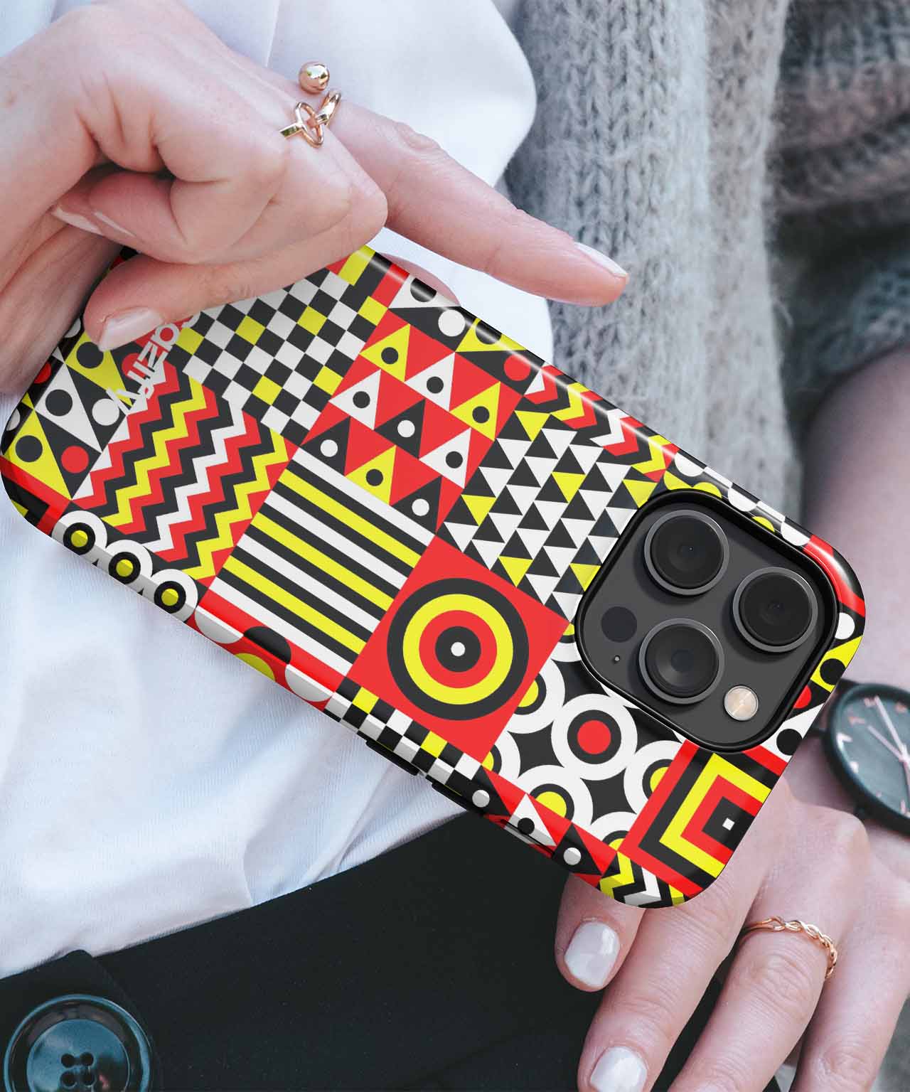 Bright and Bold Colorful Patterns iPhone case Case Cazify - Delivery Canada