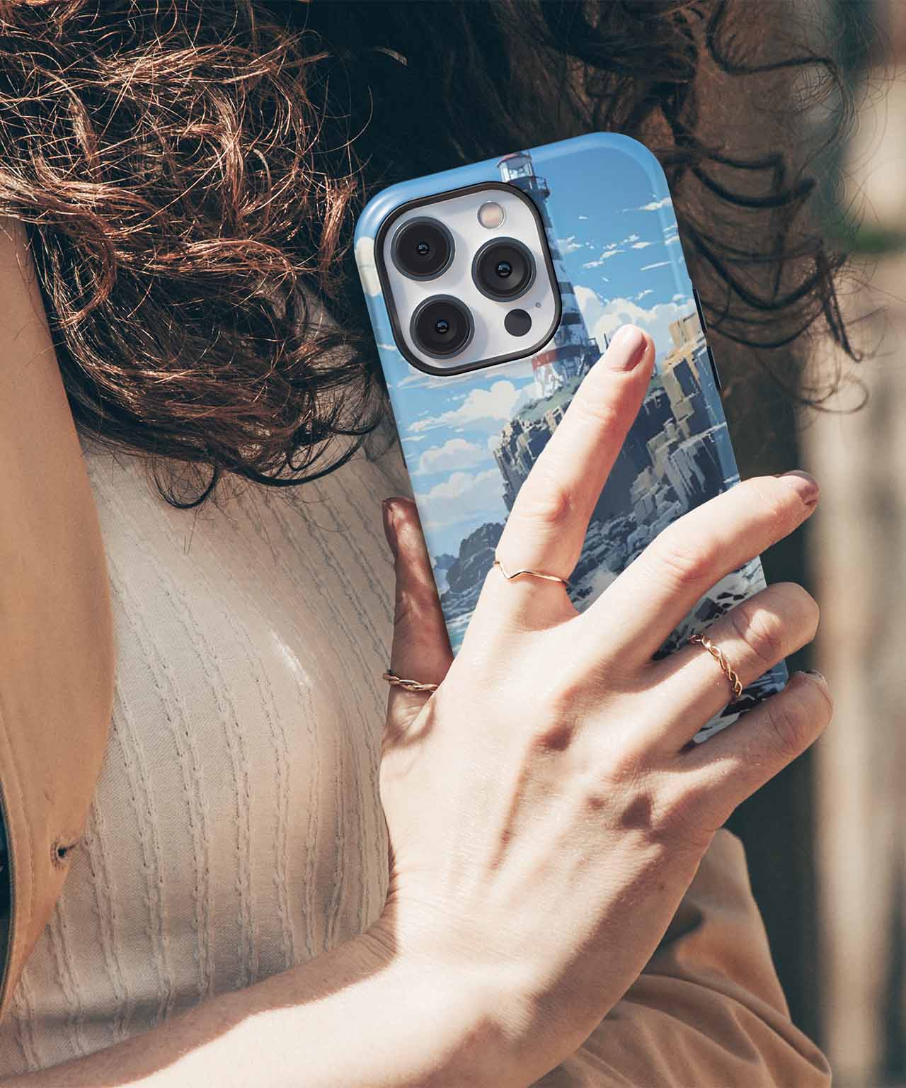 Bright Beacon on Rocky Shores iPhone case Case Cazify - Delivery Canada
