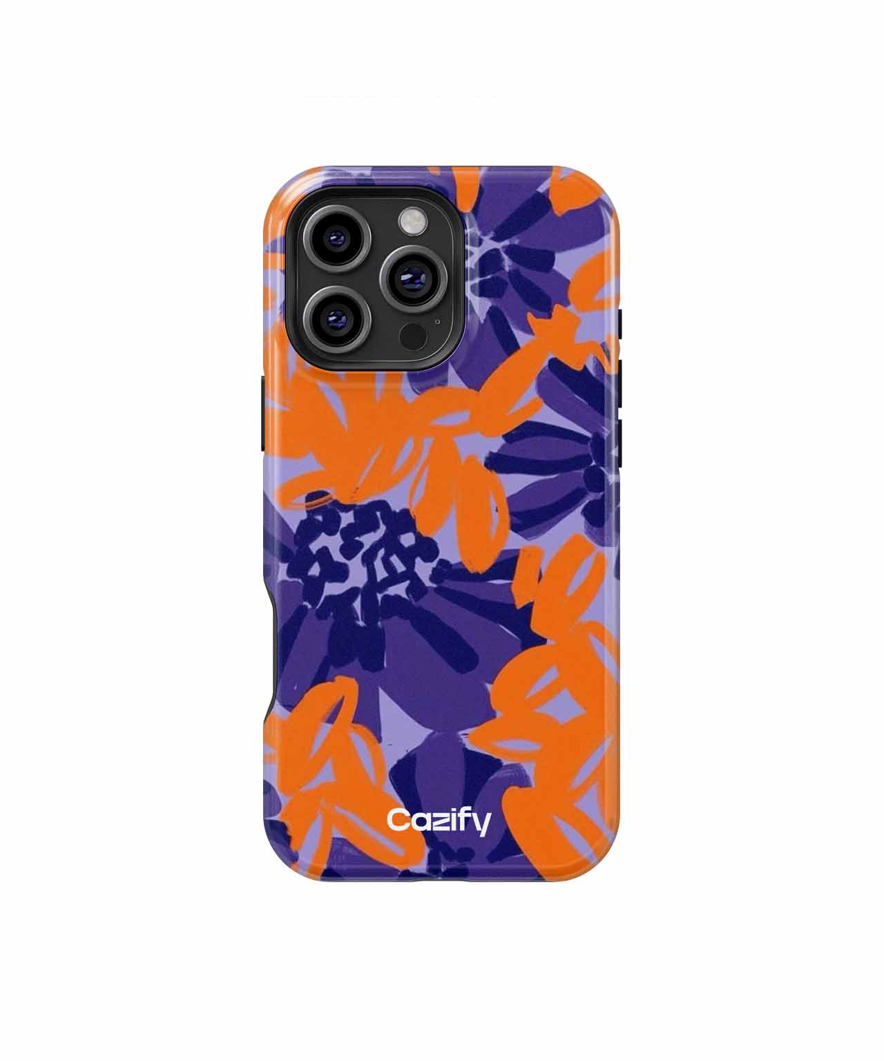 Bright Blooms of Cheerful Orange and Purple iPhone case Case Cazify - Delivery Canada
