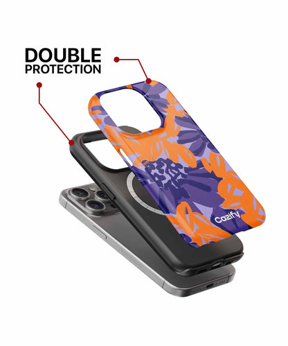 Bright Blooms of Cheerful Orange and Purple iPhone case Case Cazify - Delivery Canada