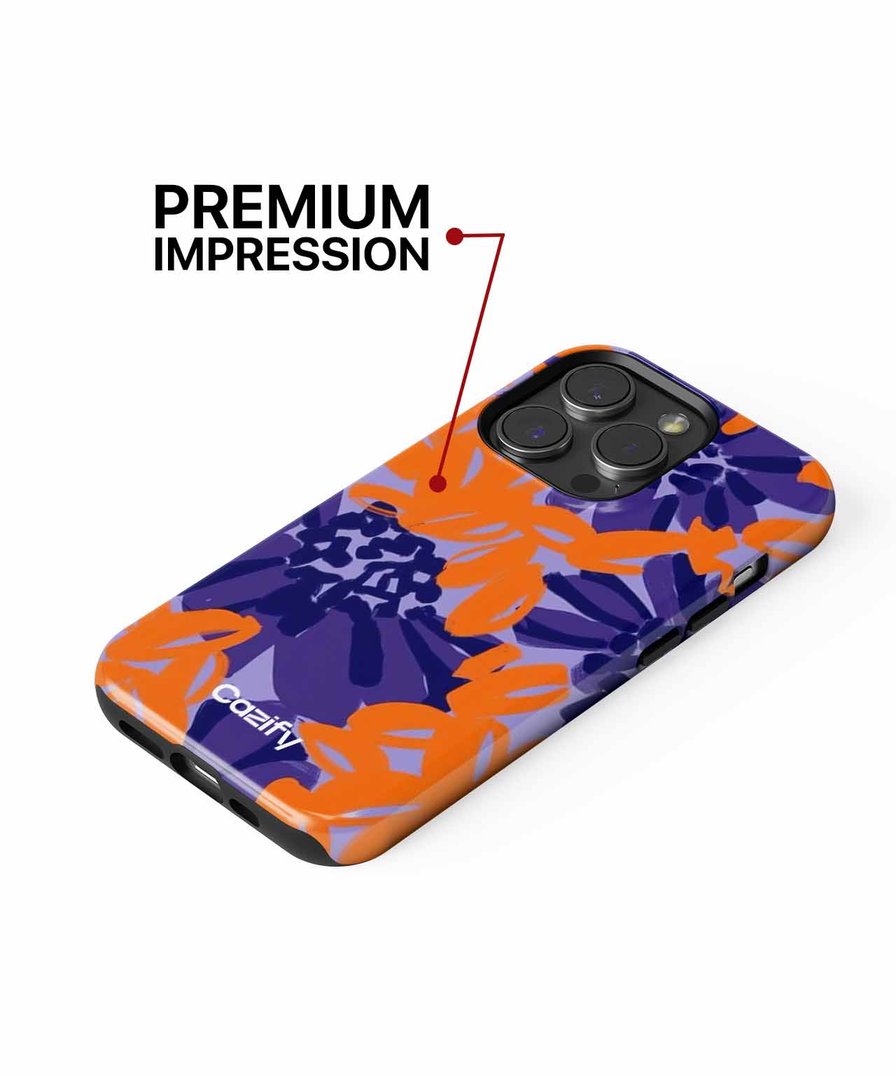 Bright Blooms of Cheerful Orange and Purple iPhone case Case Cazify - Delivery Canada