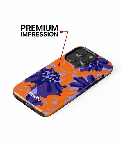 Bright Blooms of Cheerful Orange and Purple iPhone case Case Cazify - Delivery Canada