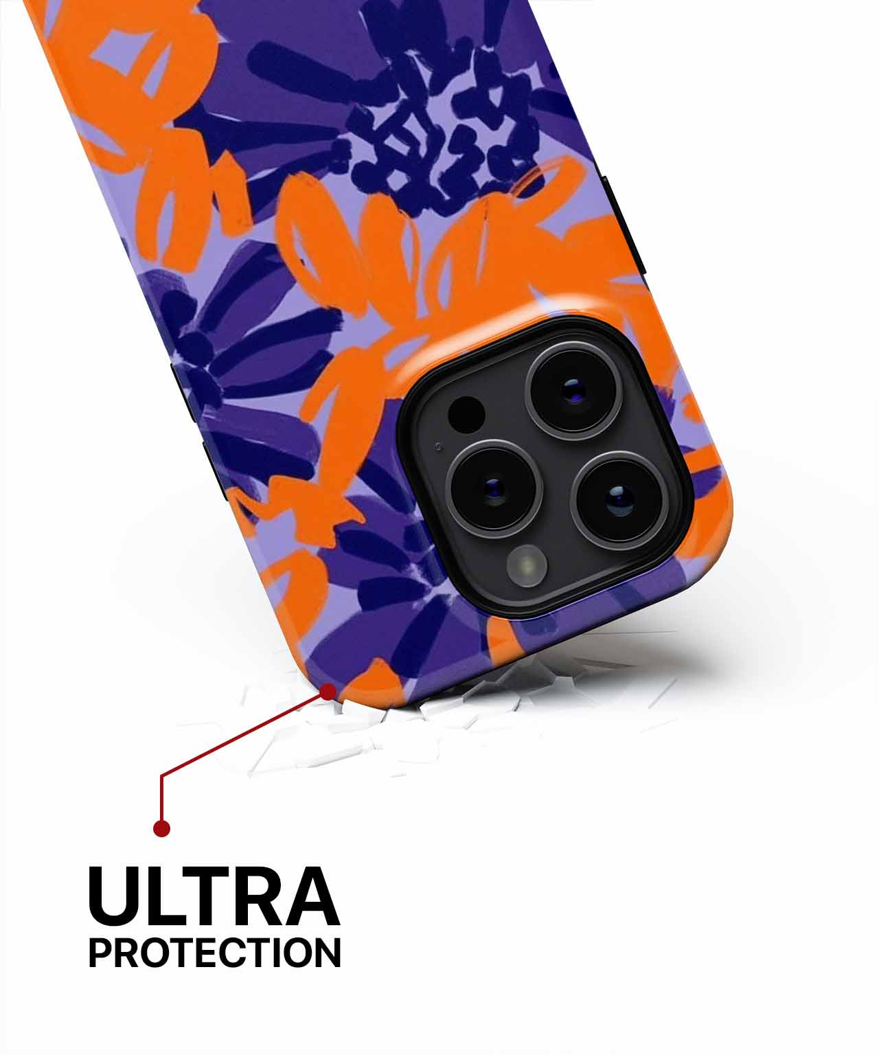Bright Blooms of Cheerful Orange and Purple iPhone case Case Cazify - Delivery Canada
