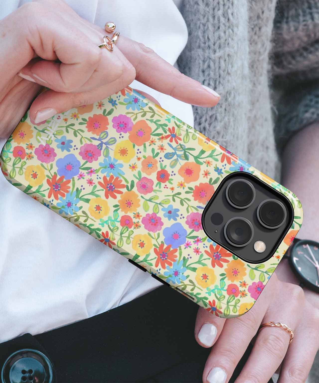 Bright Floral Explosion with Cheerful Vibes iPhone case Case Cazify - Delivery Canada