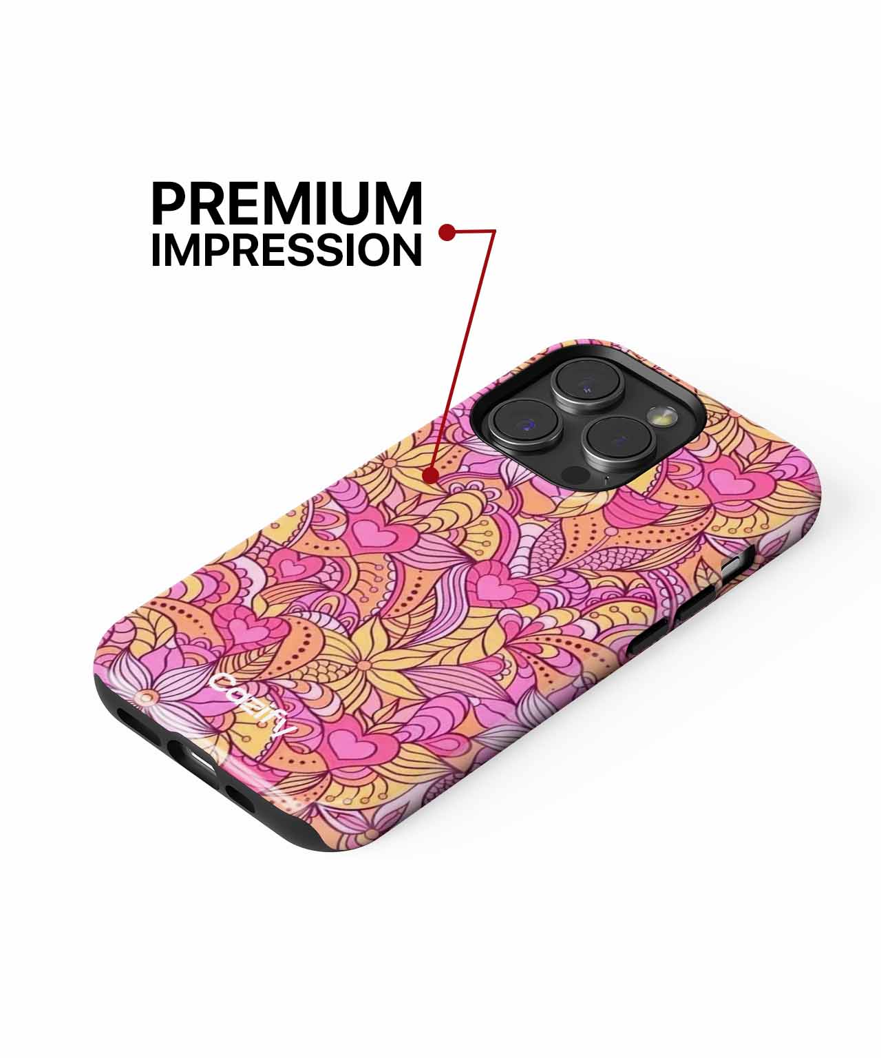 Bright Whimsical Floral Heart Garden iPhone case Case Cazify - Delivery Canada