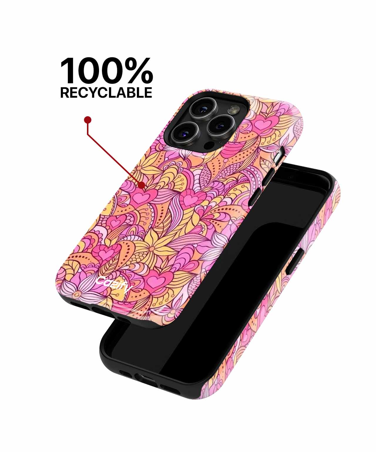 Bright Whimsical Floral Heart Garden iPhone case Case Cazify - Delivery Canada