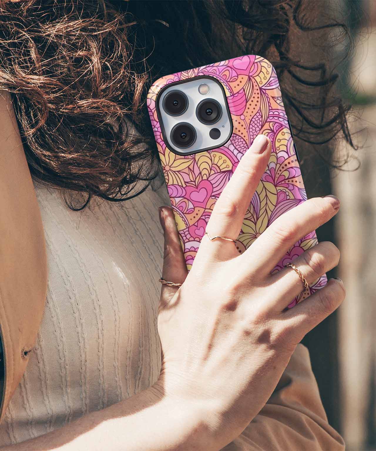 Bright Whimsical Floral Heart Garden iPhone case Case Cazify - Delivery Canada