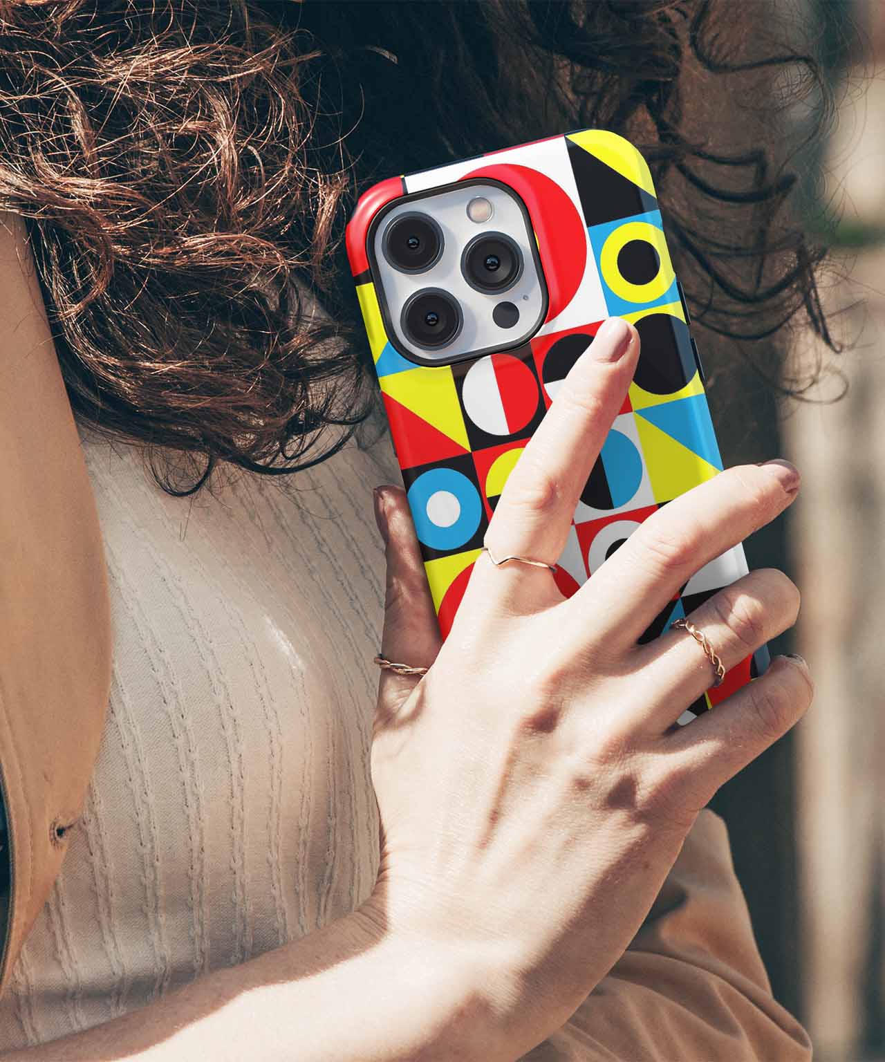 Brightly Cheerful Geometric Color Explosion iPhone case Case Cazify - Delivery Canada