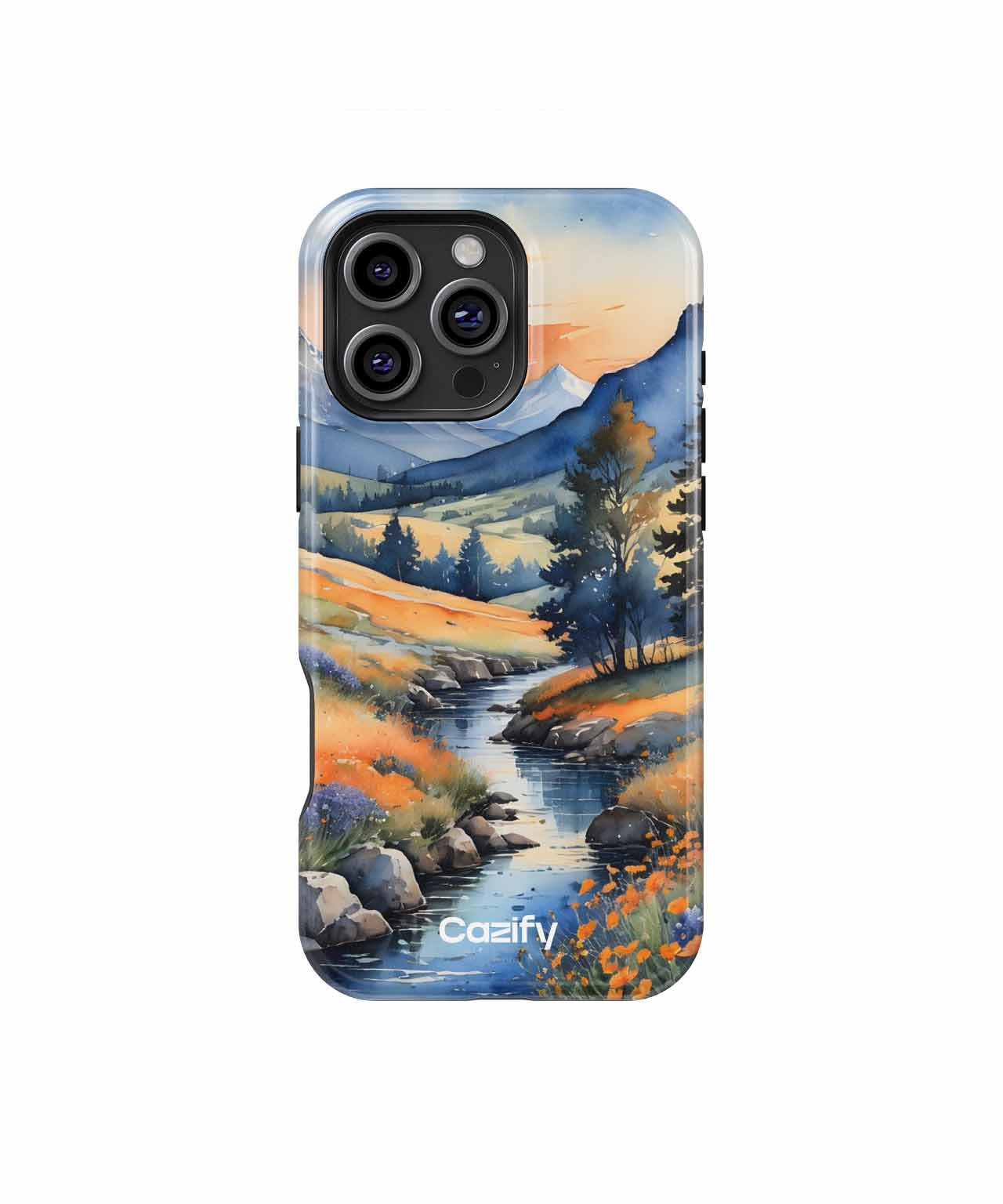 Brightly Colorful Mountain Landscape iPhone case Case Cazify - Delivery Canada