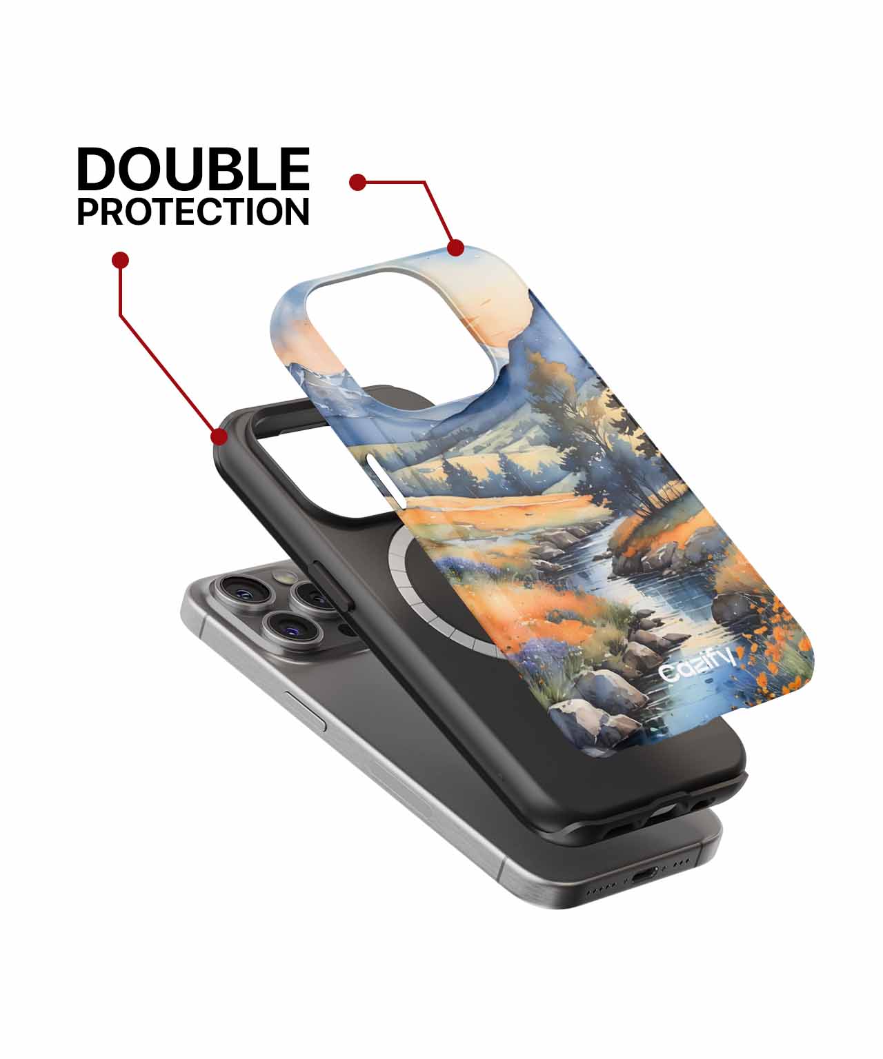 Brightly Colorful Mountain Landscape iPhone case Case Cazify - Delivery Canada
