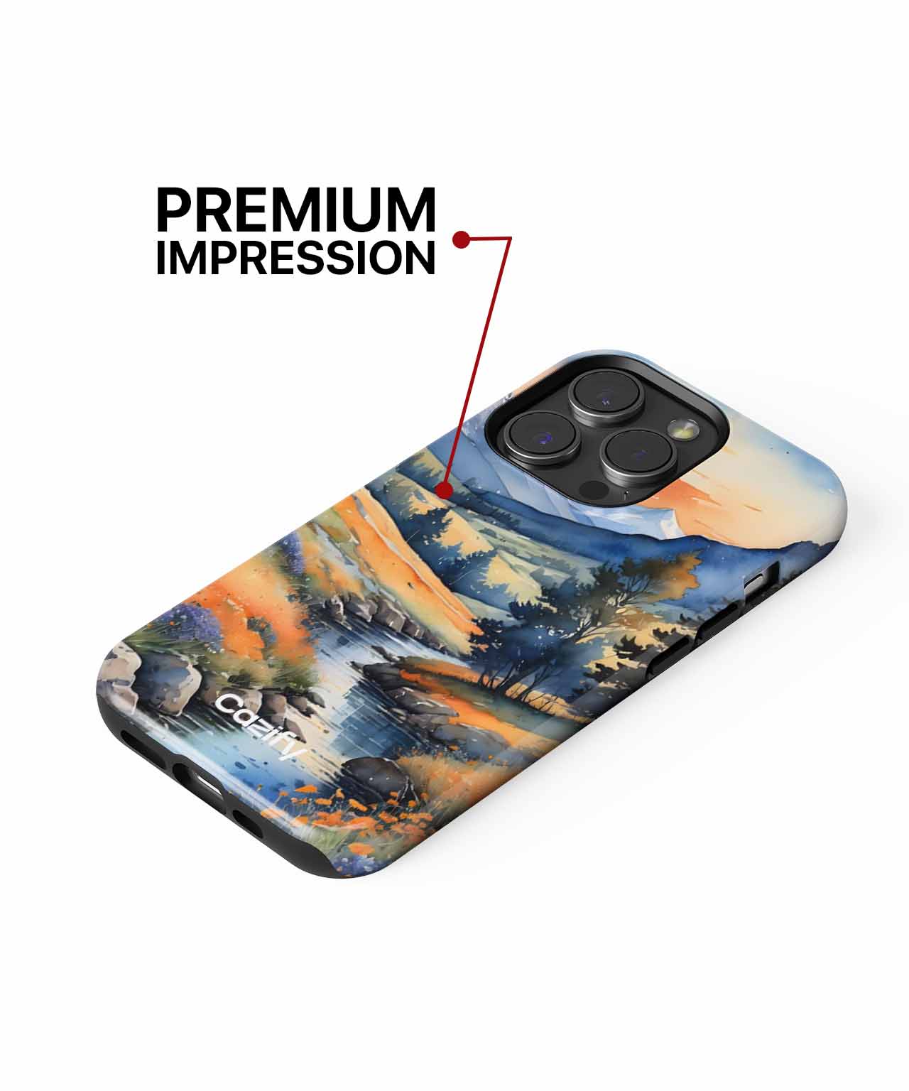 Brightly Colorful Mountain Landscape iPhone case Case Cazify - Delivery Canada