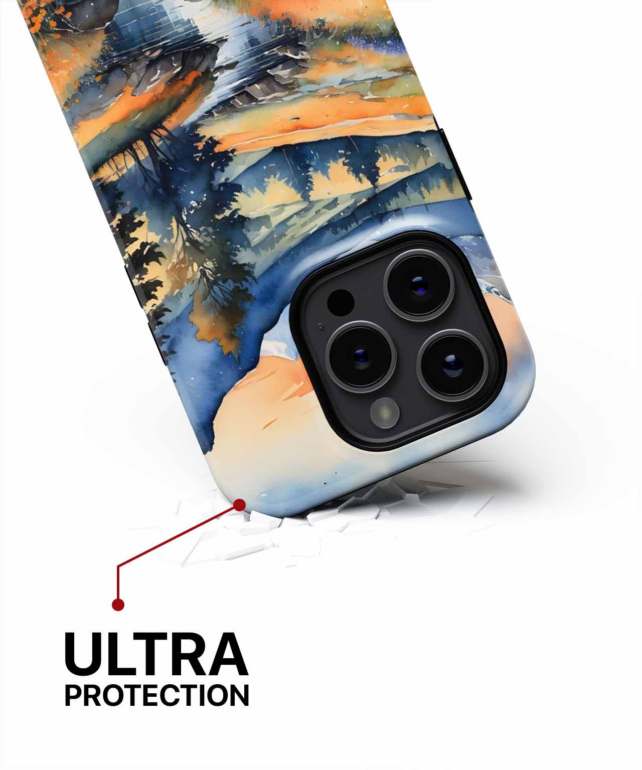 Brightly Colorful Mountain Landscape iPhone case Case Cazify - Delivery Canada