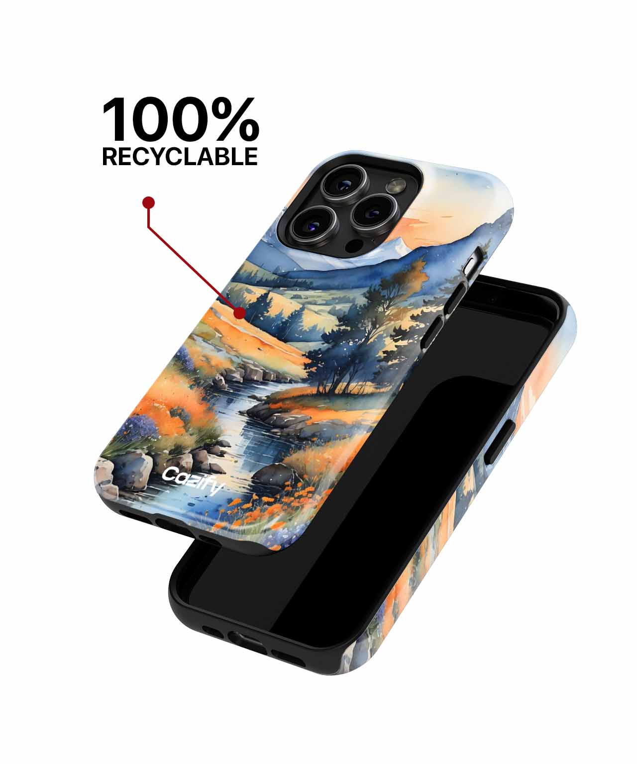 Brightly Colorful Mountain Landscape iPhone case Case Cazify - Delivery Canada